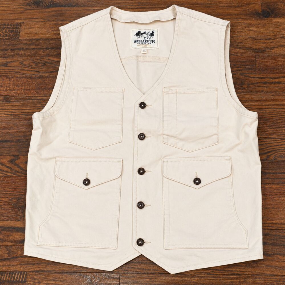 Schaefer Outfitter Western Off White Cowboy Vest Men's Size Large